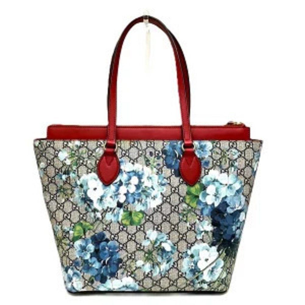 Gucci Tote Bag GG Leather Blooms Black